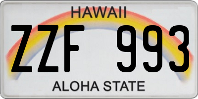 HI license plate ZZF993