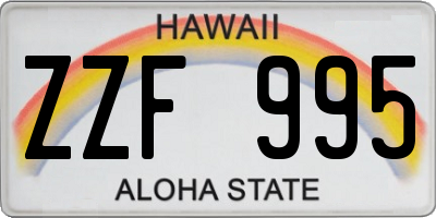 HI license plate ZZF995