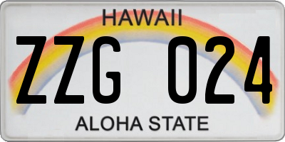 HI license plate ZZG024
