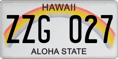 HI license plate ZZG027