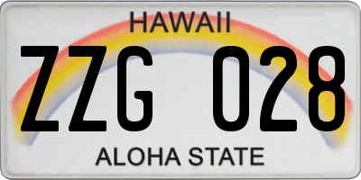 HI license plate ZZG028