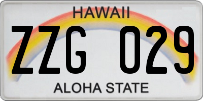 HI license plate ZZG029