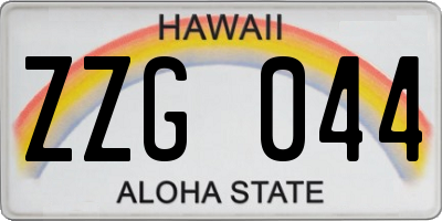 HI license plate ZZG044