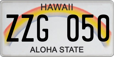 HI license plate ZZG050
