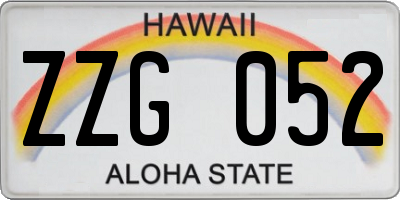 HI license plate ZZG052