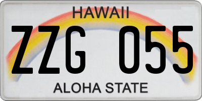 HI license plate ZZG055