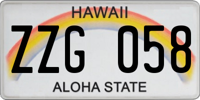 HI license plate ZZG058