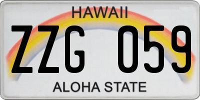 HI license plate ZZG059