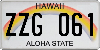 HI license plate ZZG061