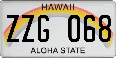 HI license plate ZZG068