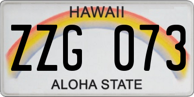 HI license plate ZZG073
