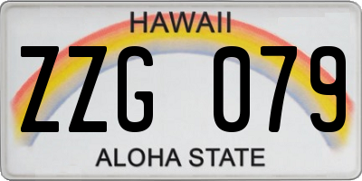 HI license plate ZZG079