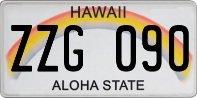 HI license plate ZZG090
