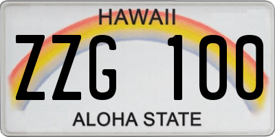 HI license plate ZZG100