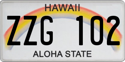 HI license plate ZZG102