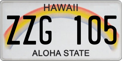 HI license plate ZZG105