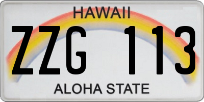 HI license plate ZZG113