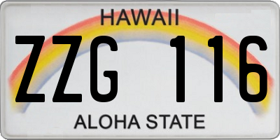 HI license plate ZZG116