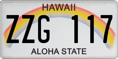 HI license plate ZZG117