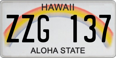 HI license plate ZZG137