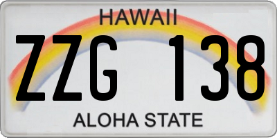 HI license plate ZZG138