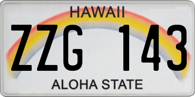 HI license plate ZZG143