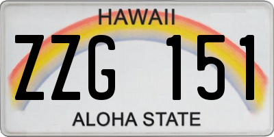 HI license plate ZZG151