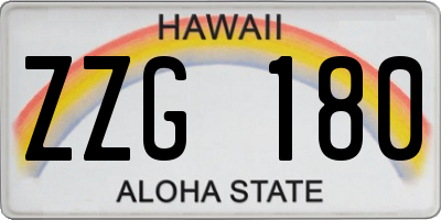 HI license plate ZZG180