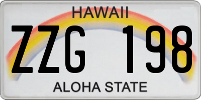 HI license plate ZZG198