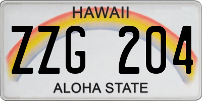 HI license plate ZZG204