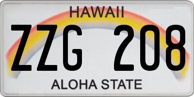 HI license plate ZZG208