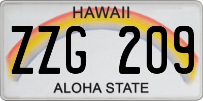 HI license plate ZZG209