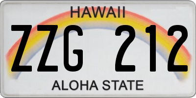 HI license plate ZZG212