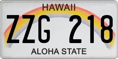 HI license plate ZZG218