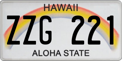 HI license plate ZZG221