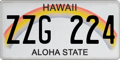 HI license plate ZZG224