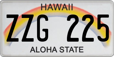 HI license plate ZZG225