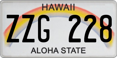 HI license plate ZZG228