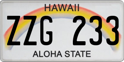 HI license plate ZZG233
