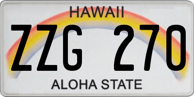 HI license plate ZZG270