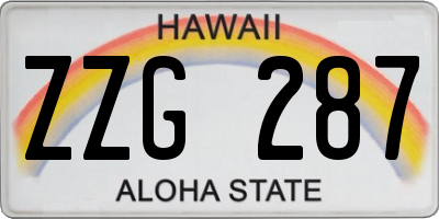 HI license plate ZZG287