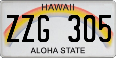 HI license plate ZZG305