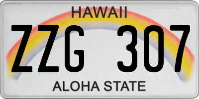 HI license plate ZZG307
