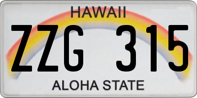 HI license plate ZZG315