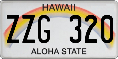 HI license plate ZZG320