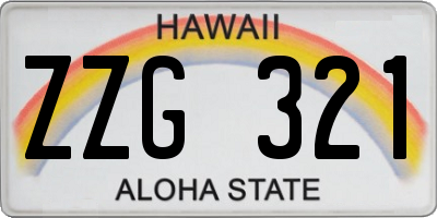 HI license plate ZZG321