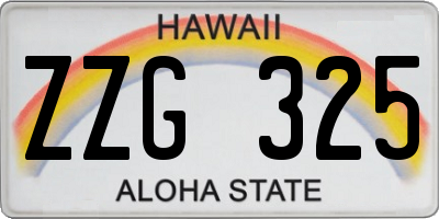 HI license plate ZZG325