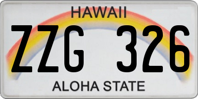 HI license plate ZZG326