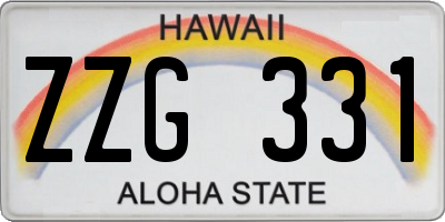 HI license plate ZZG331