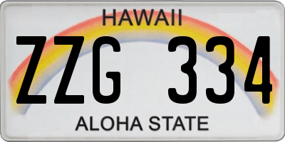 HI license plate ZZG334